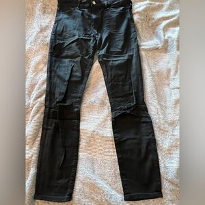 6R (28) Abercrombie & Fitch Black Denim Pants ripped knees
